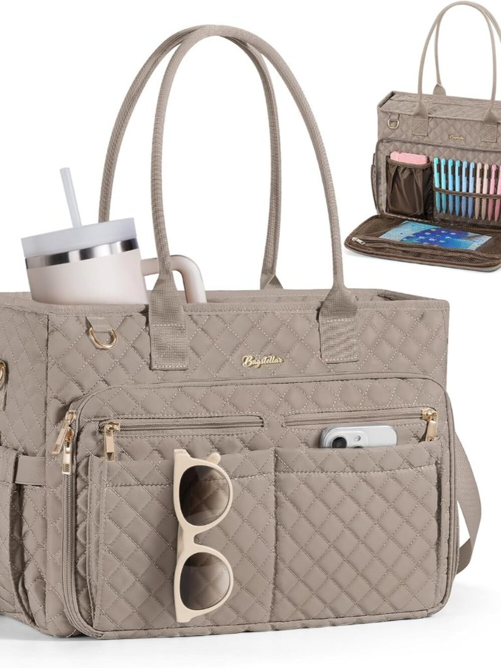 Teacher Tote Bag for Women, 15.6" Laptop Work Tote Computer Bag